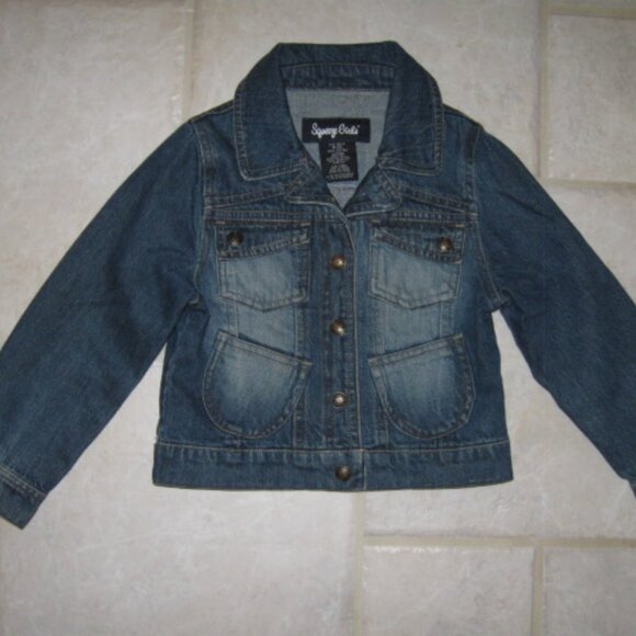 SQUEEZE GIRL'S SZ 5 DENIM JEAN JACKET W/ REMOVABLE FAUX FUR COLLAR  QUILTED VEST - Picture 2 of 15
